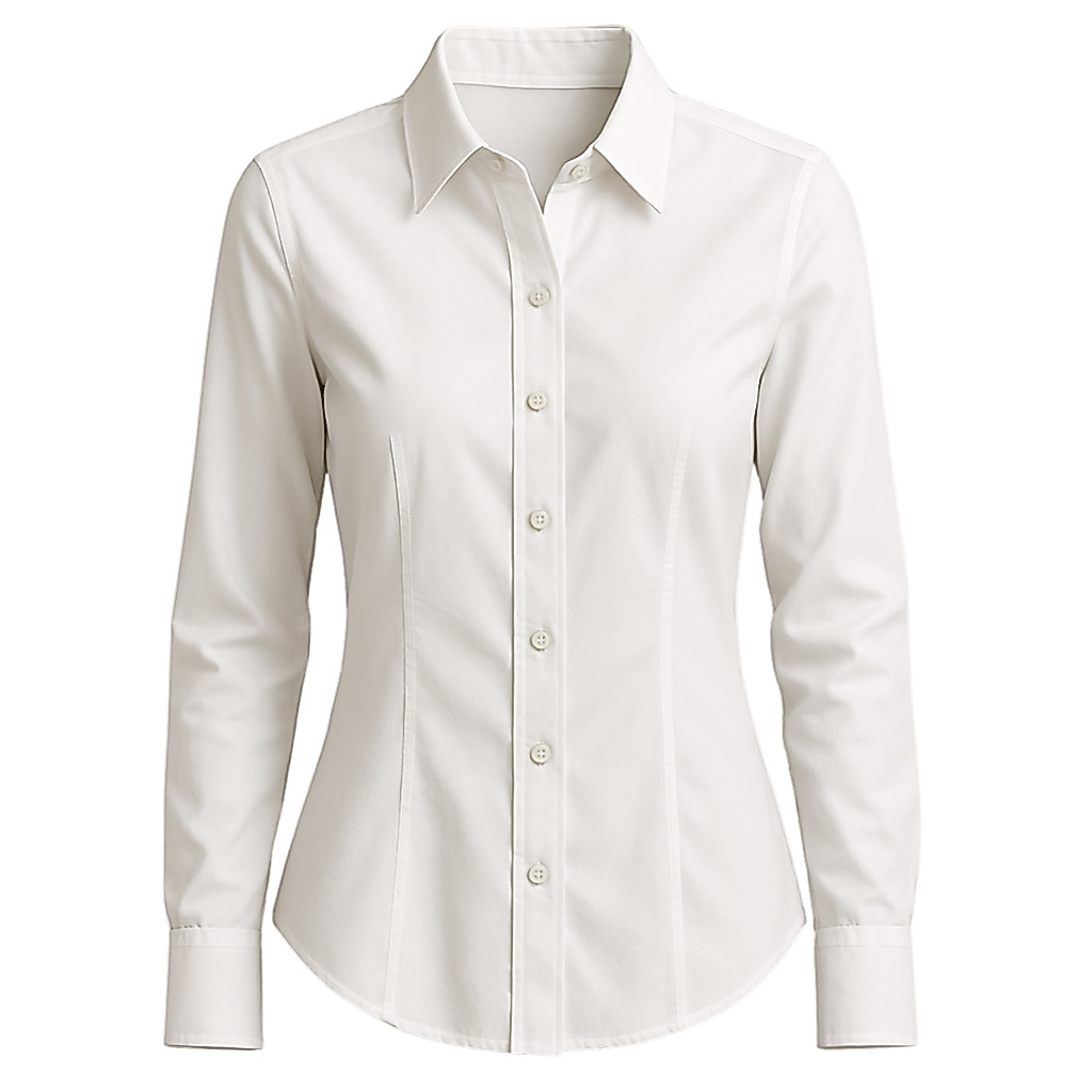 Camisa Social Feminina tradicional manga longa de botões