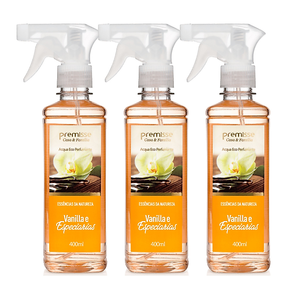 KIT C/ 3 AROMATIZANTES- PREMISSE - AROMATIZA AMBIENTE E TECIDO