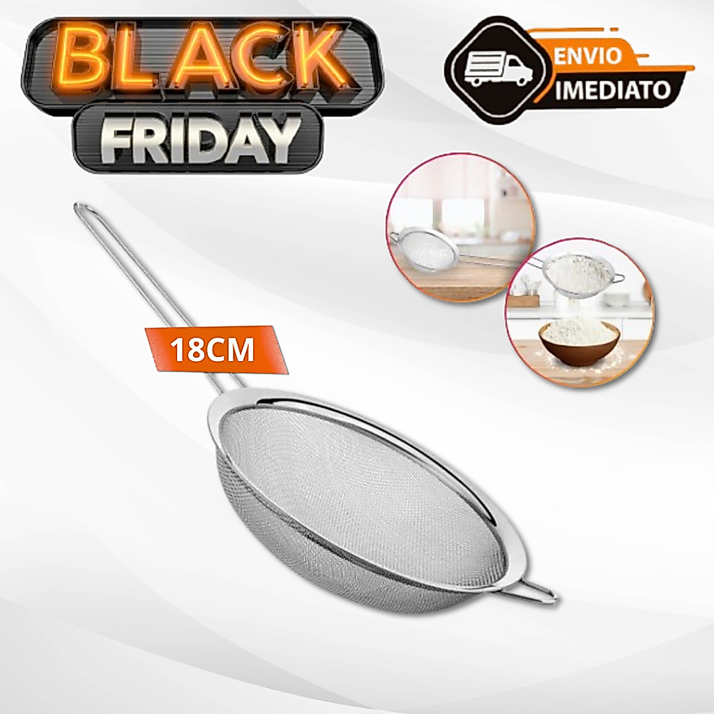 Peneira em Aço Inox Polvilhar Coar 18cm Envio Imediato