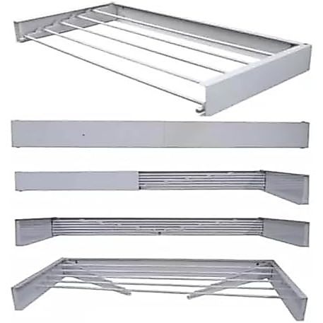 Varal Magico De Parede Retrátil 100/80  cm Discreto Branco