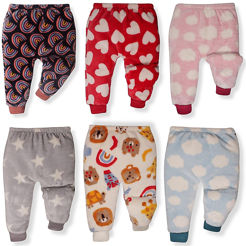 Kit 3 Peças Calça Mijão Bebe Fleece 0 A 3 Anos Menino Menina