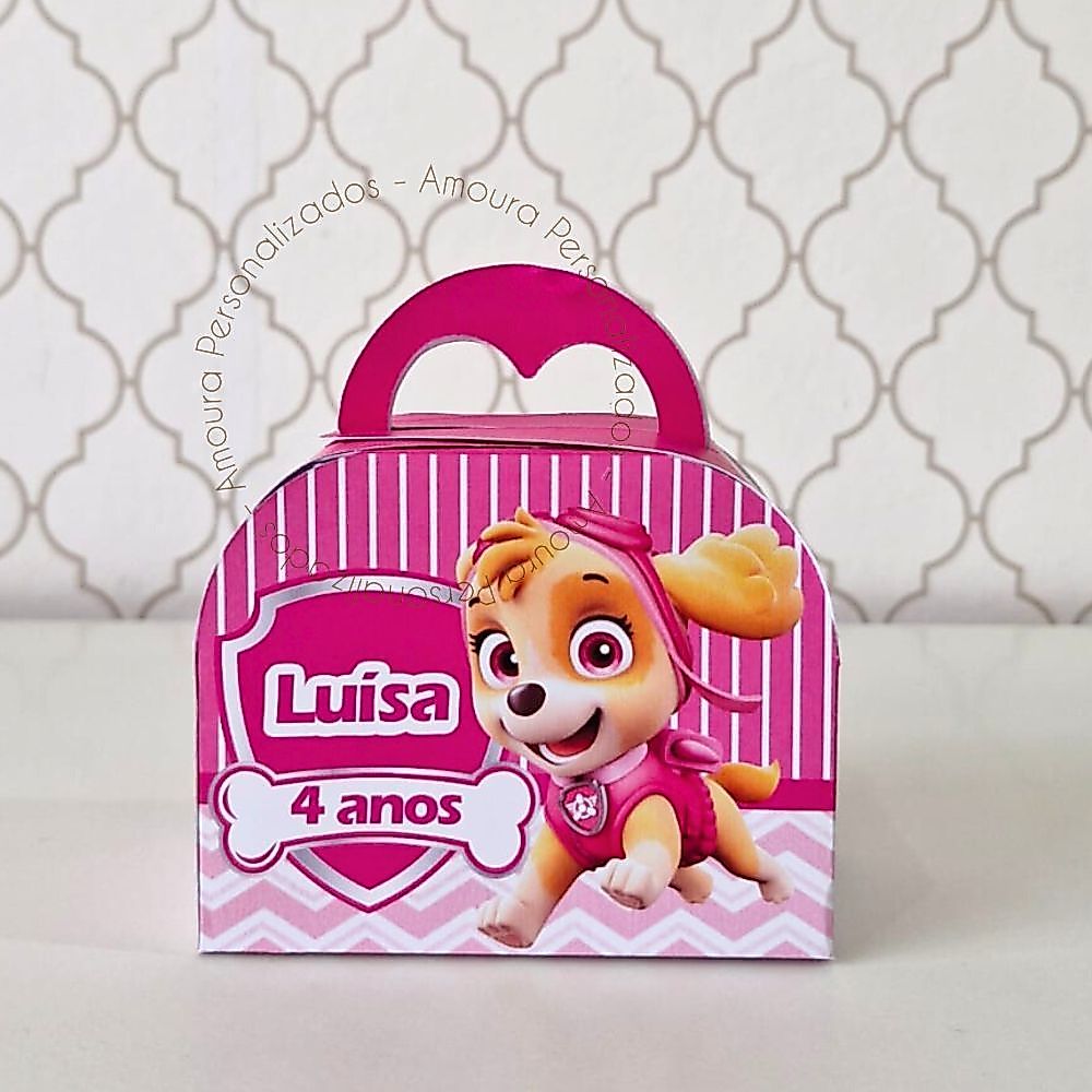 CAIXA MALETA PERSONALIZADA PARA LEMBRANCINHAS SKYE - PATRULHA CANINA | CAIXINHA| FESTA | ANIVERSARIO