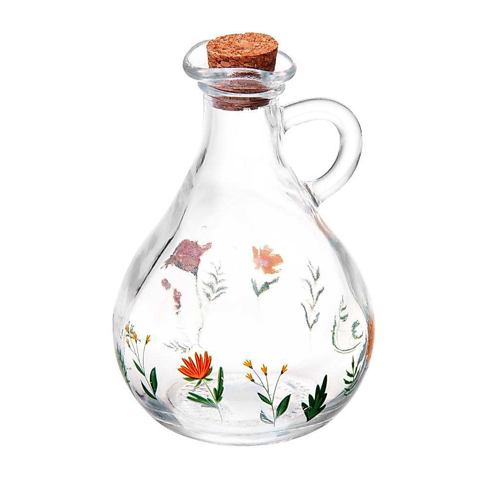 Garrafa para Azeite Lyor Flora de Vidro com Tampa 300ml