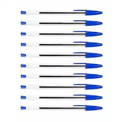 Kit 10 Canetas BIC Cristal Ponta Média 1.0 - Azul,Preta e Vermelha