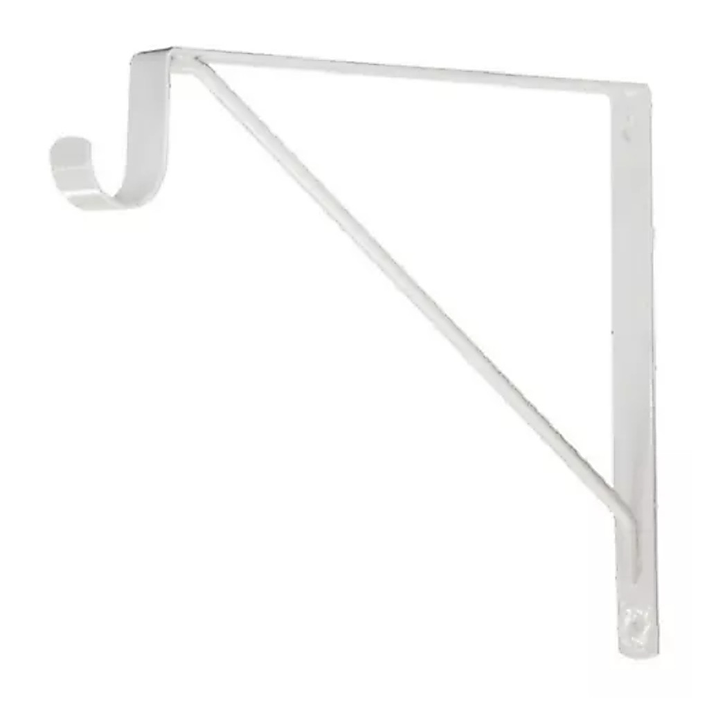 Cantoneira Mão Francesa BRANCO Para Prateleira Com Varão Em Metal Reforçado 26X28X2,5cm - Bestfer