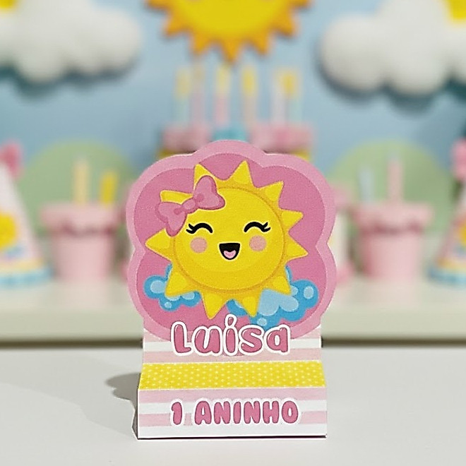 Porta bis duplo Lembrancinha Personalizados- Festa Infantil - Raio de Sol Caixinha Bis