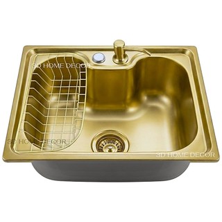 Cuba Gourmet Cozinha 50x40 Completa Aço Inox 304 Escovado Dourada
