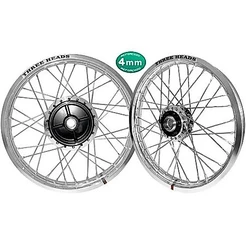 Par Roda Aro Calha Jante Folha 2 Aros 18x1.60 Three Heads Alumínio Polido Titan Fan 150 Disco