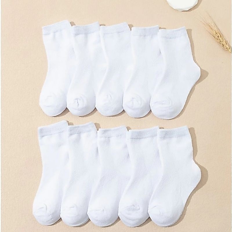 Kit Meia Infantil Escolar 3, 6 ou 12 Pares Unissex Algodão Branco