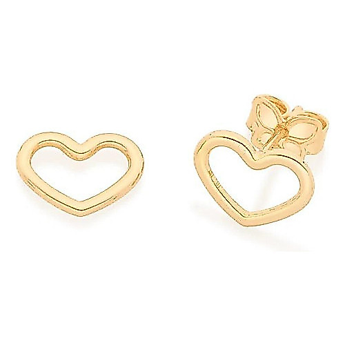 Brinco Rommanel Banhado Ouro Pequeno Coração Vazado 526499