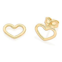 Brinco Rommanel Banhado Ouro Pequeno Coraçao Vazado 526499