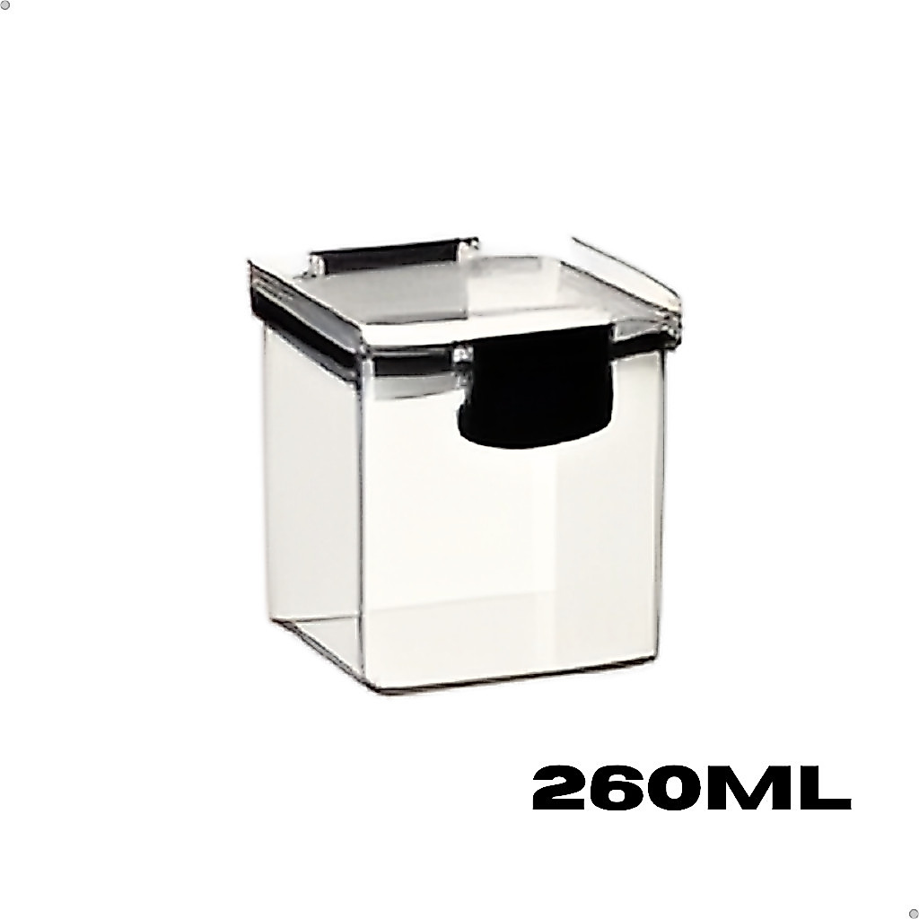 Pote Hermético 260ml com Tampa Tempero Cozinha Empilhável Transparente Organizador Condimentos Armário