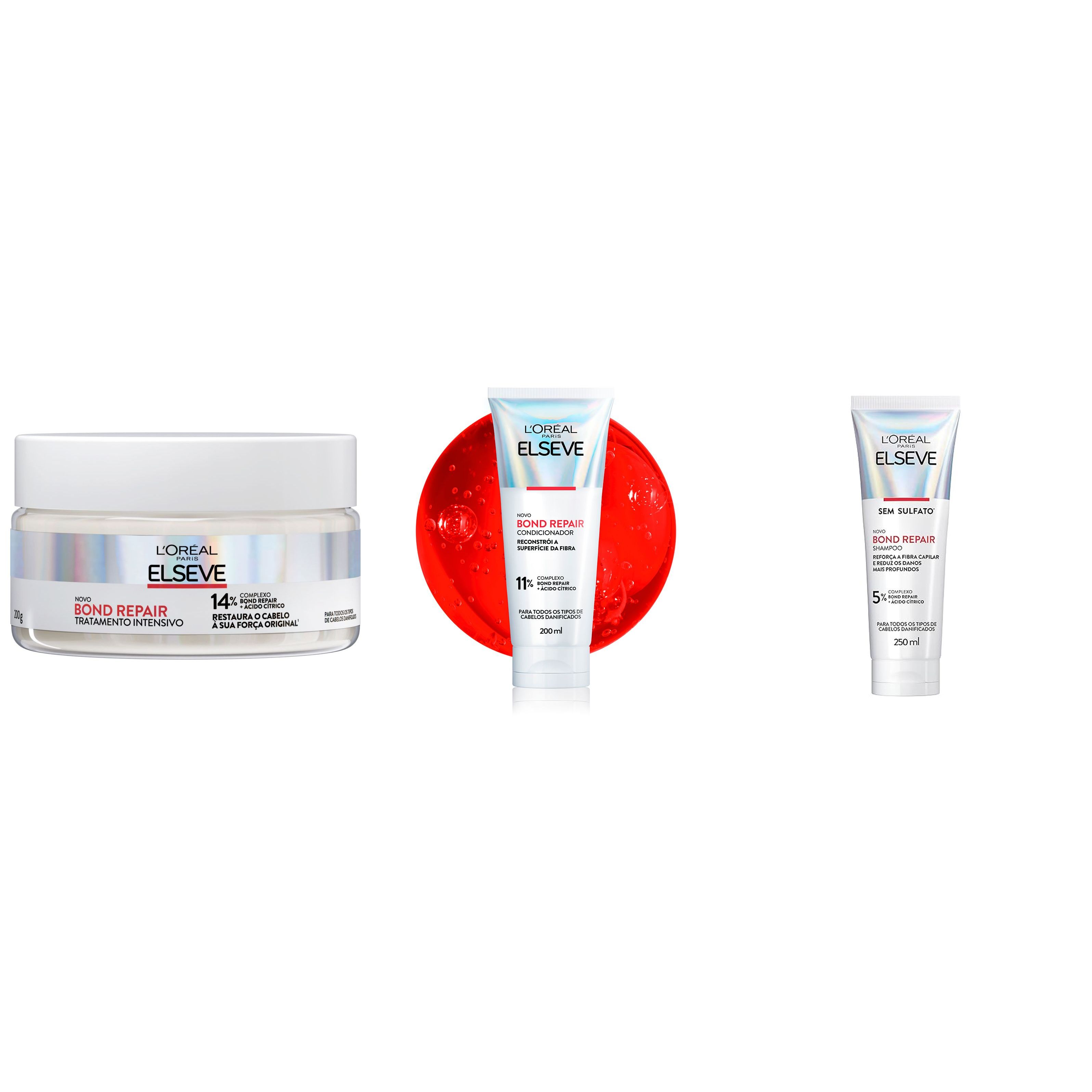 KIT ELSEVE BOND REPAIR - Shampoo 250 ml + Condicionador 200 ml + Máscara 200 g