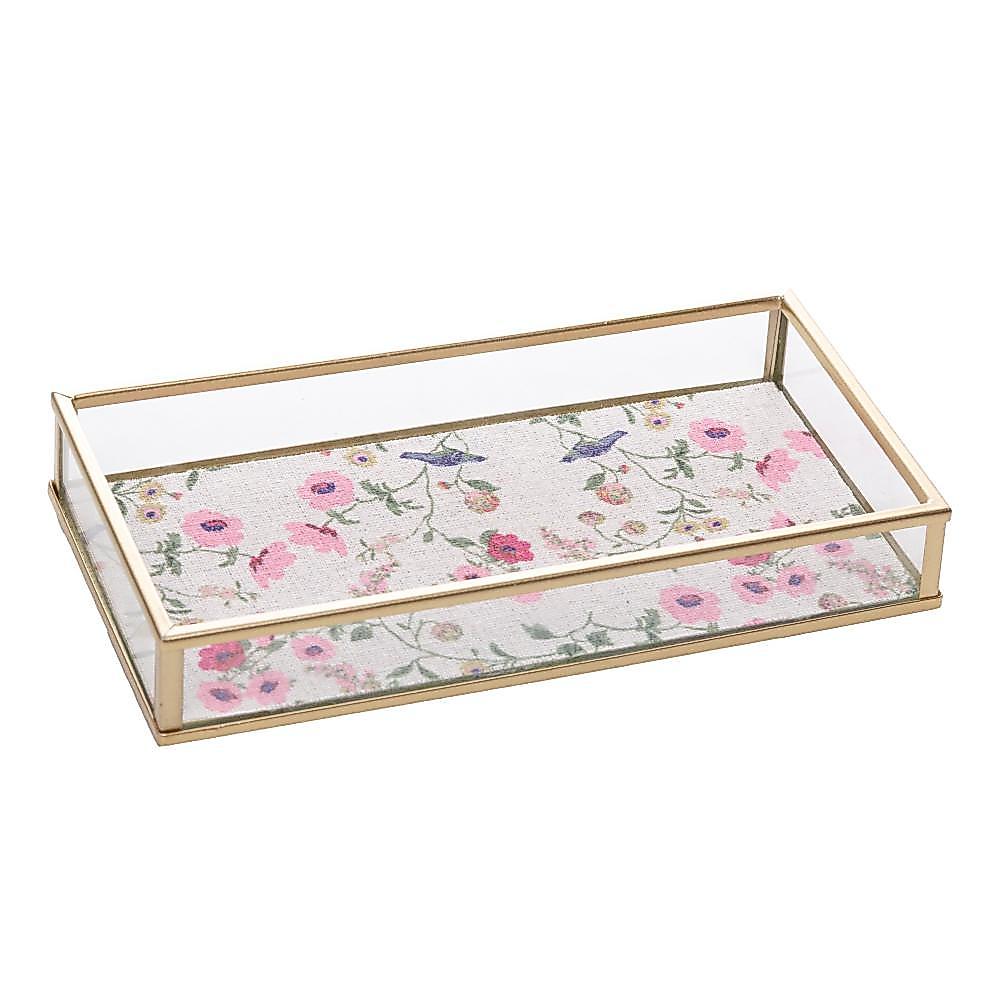 Bandeja Decorativa Blossom Garden 20cm x 10cm x 3cm Dourada
