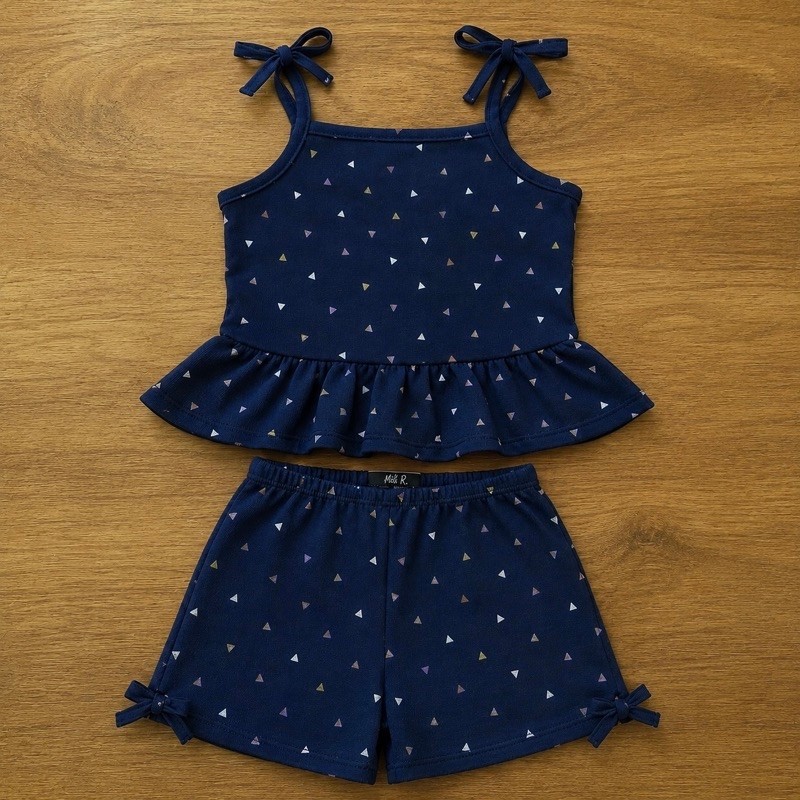 Conjunto de lacinho infantil feminino super confortável 96% algodão