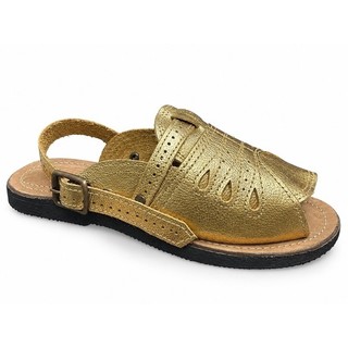 sandália xô boi couro dourado legítimo dourado