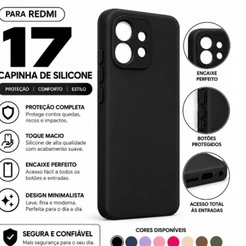Capinha Aveludada Xiaomi Redmi 17 Case Silicone Forrada Anti Impacto Proteção Câmera