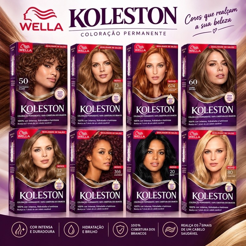 Tintura Koleston Wella Coloração Permanente Kit Completo – Escolha a Cor