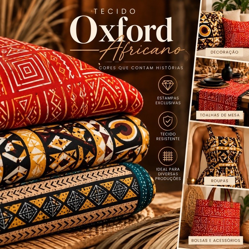 Tecido Oxford Africano ( 1m x 1.50m) é perfeito para quem busca beleza, resistência e um caimento incrível.