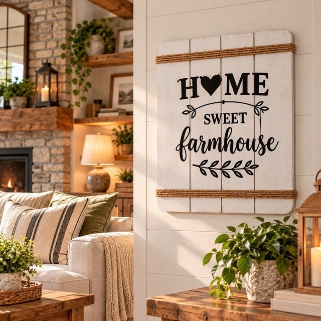 Quadro Decorarivo Home FarmHouse Em Madeira