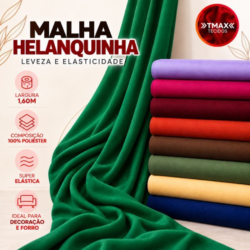 TECIDO MALHA HELANQUINHA (DECORAÇÃO, FORROS, ARTESANATO) - 1,80M DE LARGURA