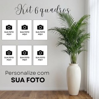 kit com Quadro decorativos 6 placa MDF personalizado com sua foto para casa sala quarto decoração famila envio imediato