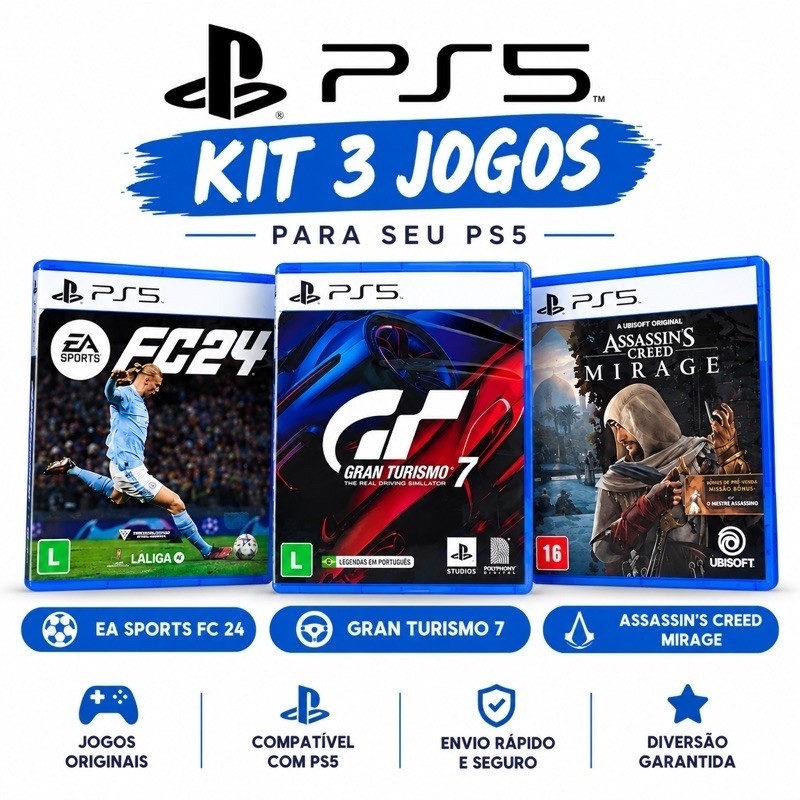 Kit Três Jogos Ps5 Seminovos Jogos Originais Envio Rápido