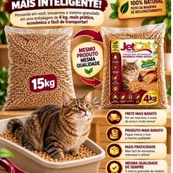 Granulado Higiênico Premium 4kg Para Gatos – Madeira Biodegradável