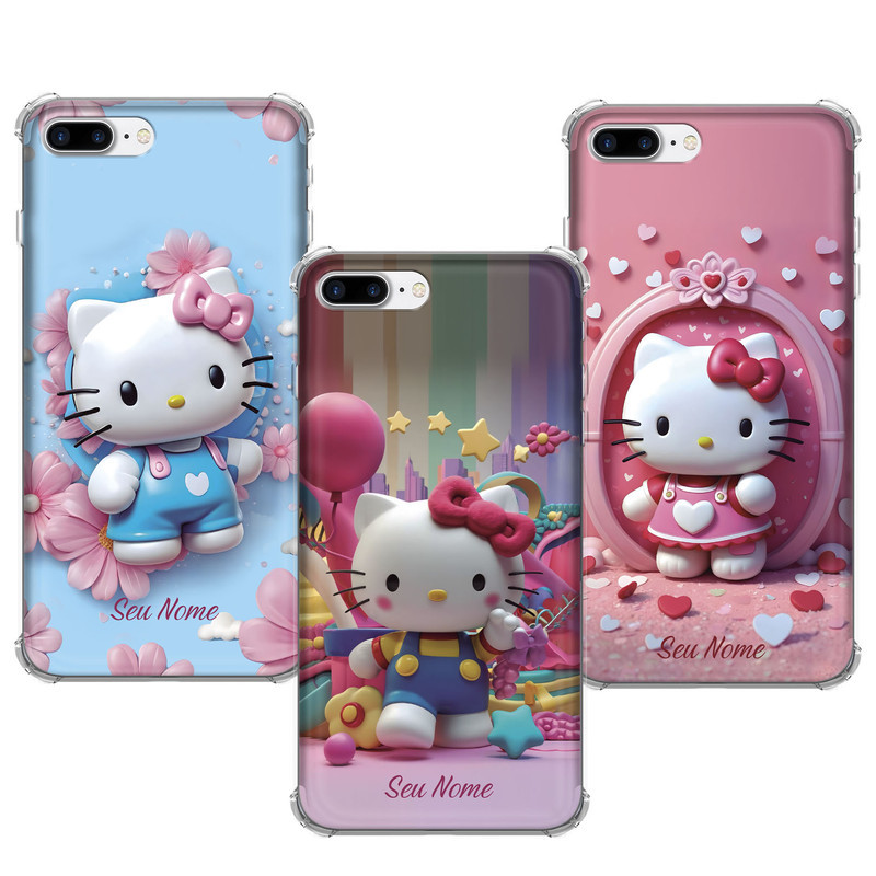 Capinha compatível com iPhone 7 Plus - Hello Kitty