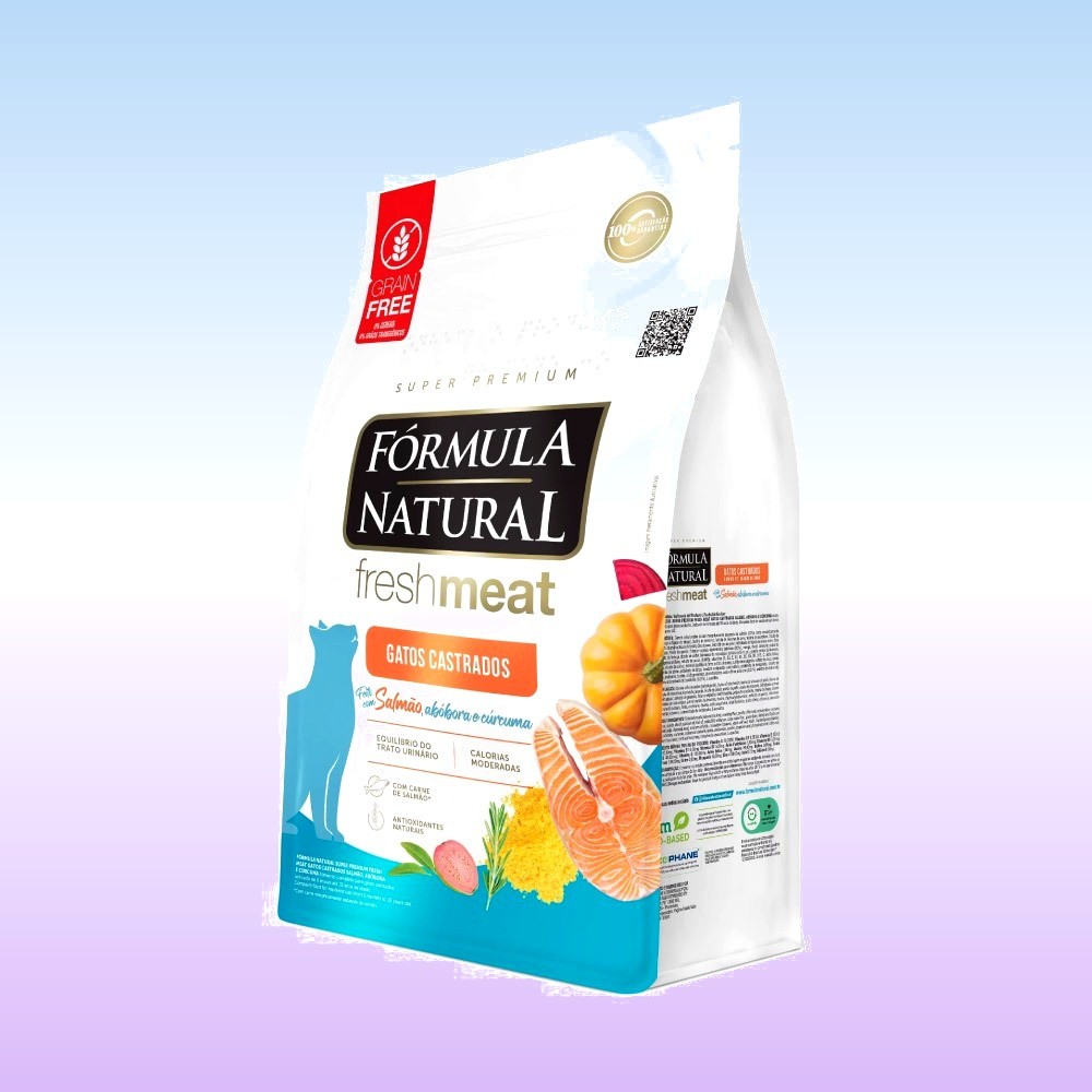 Ração Seca Fórmula Natural Fresh Meat Gatos Castrados Sabor Salmão 10,1 KG Adimax
