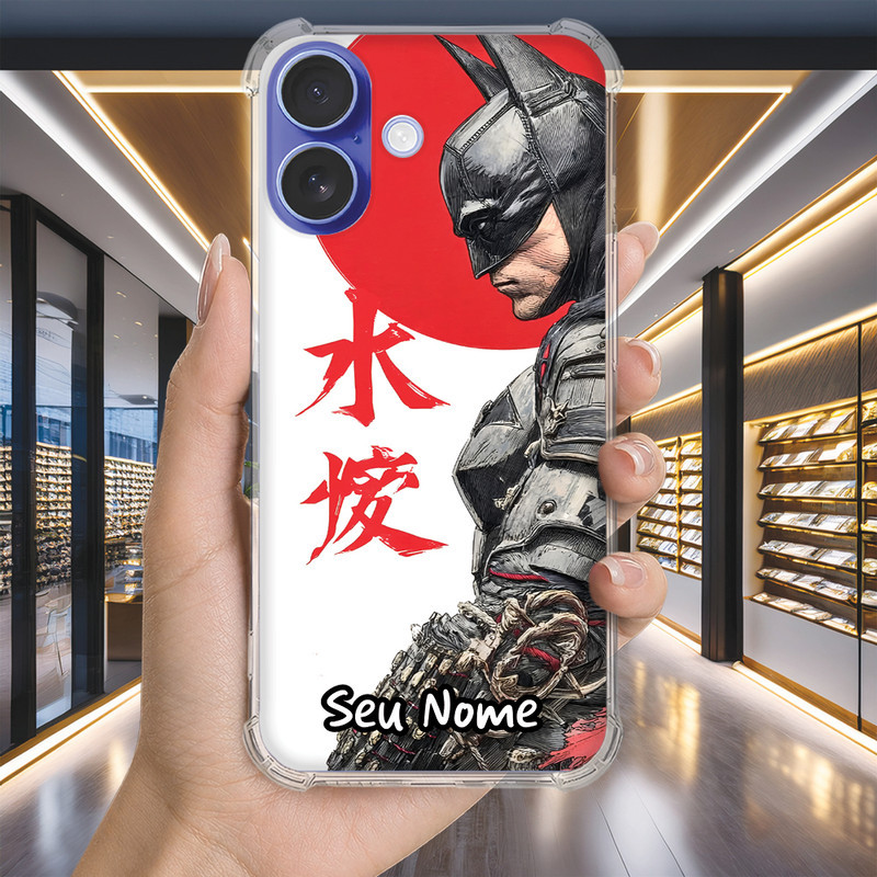 Capa Capinha IPHONE 16 PRO MAX PLUS 16e 15 14 13 MINI Anti-impacto Personalizada geek BATMAN nome (3559)