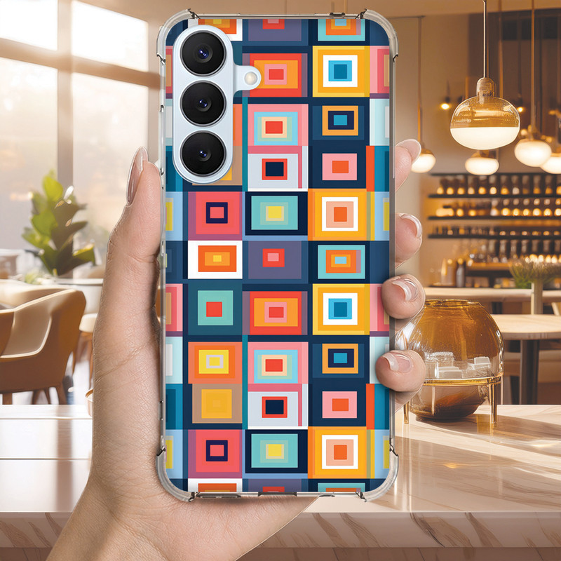Capa Capinha GALAXY J7 PRO PRIME J6 J5 PLUS Anti-impacto Personalizada abstrato GEO formas (4057)