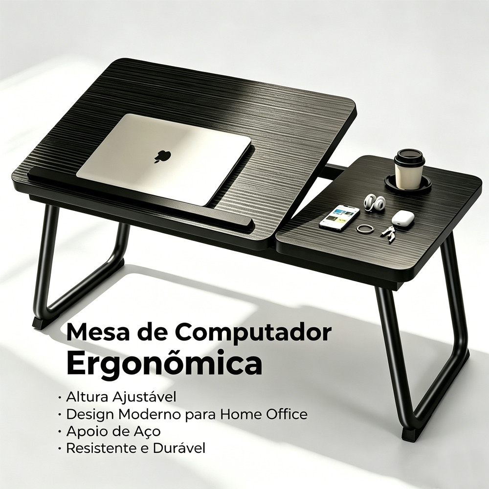 Mesa Para Notebook Dobrável Regulável Com Altura Ajustável Suporte Notebook Ajustável Cama Sofa