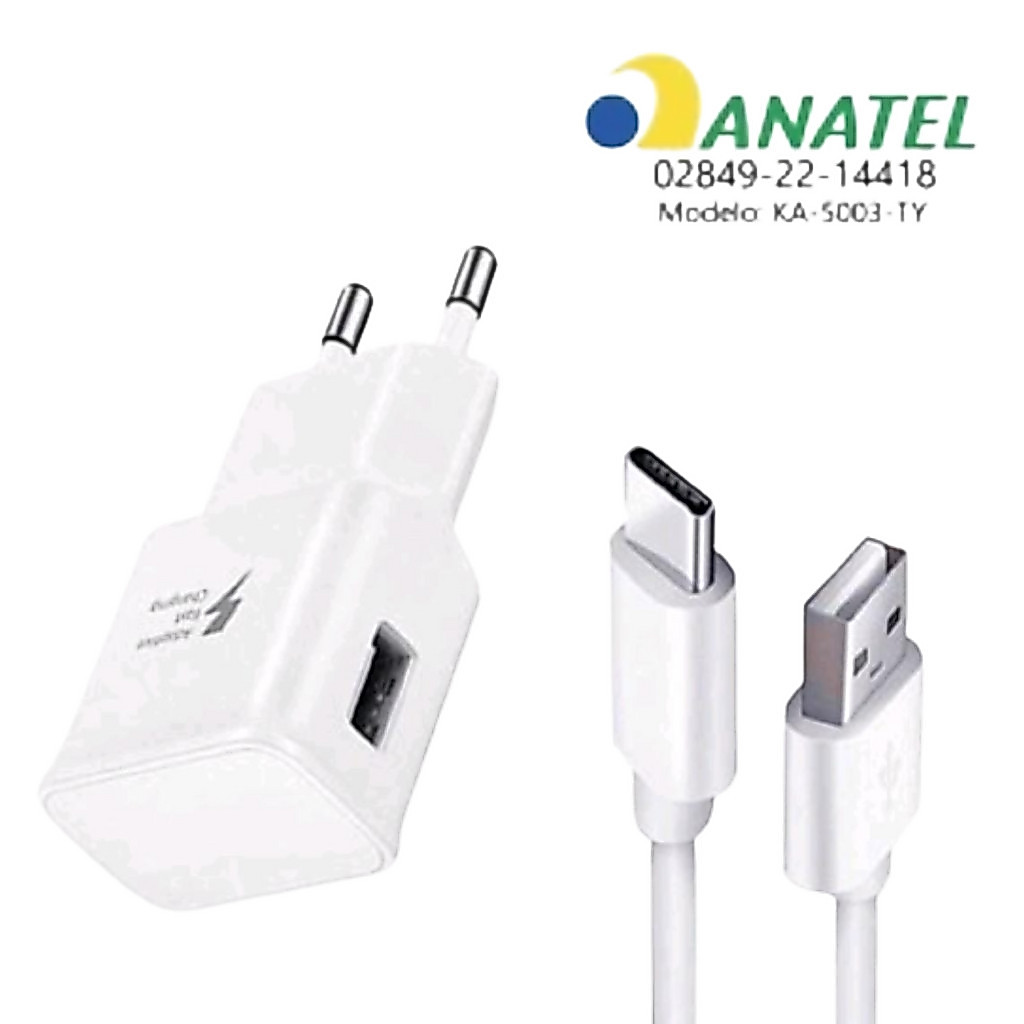 Carregador TIPO C Turbo Fast Charge para Galaxy S20 A21S S22 s10 s8 s9 A50 a51 A
