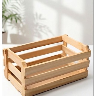 Caixote de Madeira Pinus Multiuso para Frutas e Decoração