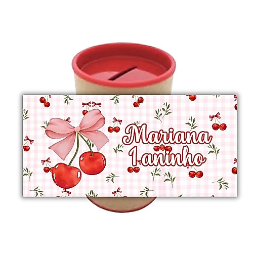 Cofrinhos Personalizados Cerejinha – Lembrancinha Festa Infantil personalizada mimo