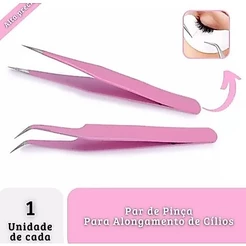 ANA1108 KIT 2 unidades Pinça Curva De Precisão Para Alongamento Cílios Extensão