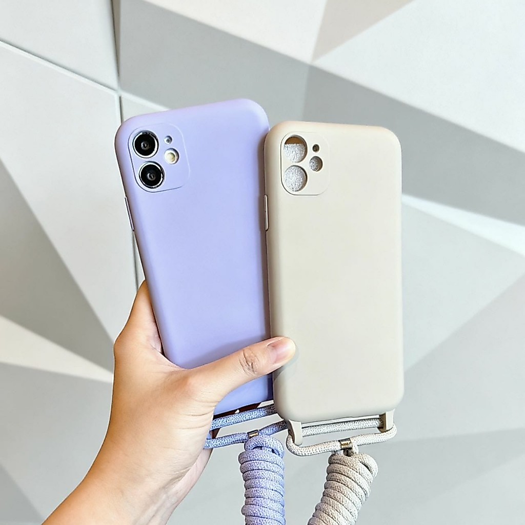 Capinha com Cordão Suporte de pescoço Aveludada para Samsung A06 A14 A15 A16 A17 A32 4G A37 A57 (XGB)