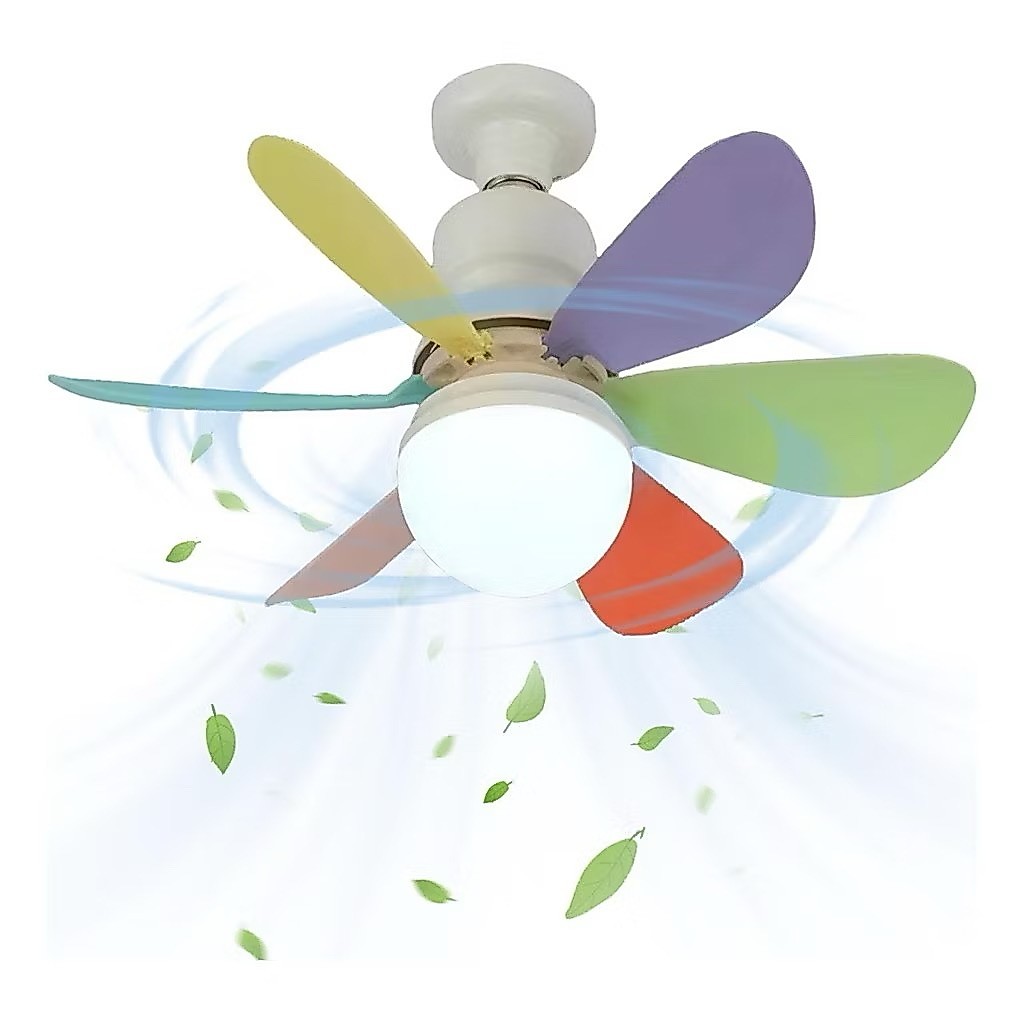 Ventilador De Teto Wind Light Silent Controle Remoto Lâmpada Led Silenciosa 6 Folhas ALEX