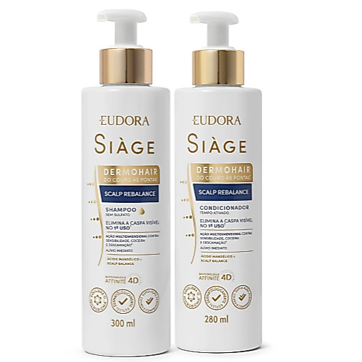 Siàge Dermohair Shampoo  Anticaspa+Condicionador+Sérum Capilar, Eudora.