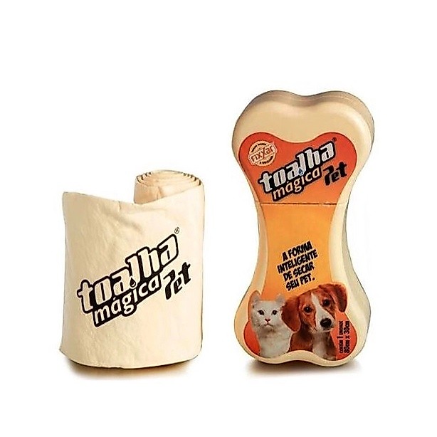 Toalha Mágica Fixxar Secagem Pet Cão Gato Alta Absorção