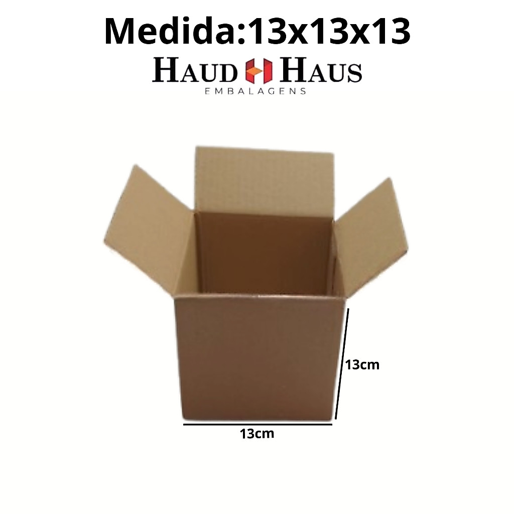 50 Caixas de Papelão 13x13x13– Cor Parda | Embalagem Resistente para Envio e Armazenamento