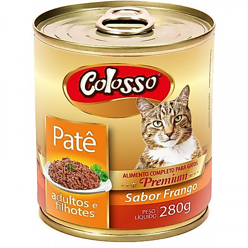 Petisco Colosso Gato Lata Patê Frango 280 gr
