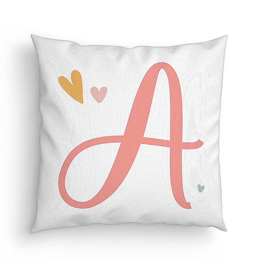 Capa de Almofada Menina Arco Iris Boho com Letra Inicial Decoração Cama
