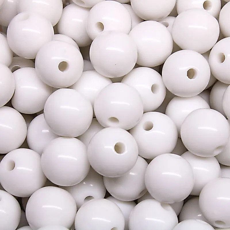 MIÇANGA LEITOSA PLASTICA c furo ( 10 mm ) BRANCA