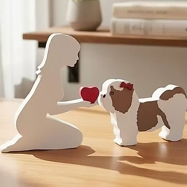 Escultura decorativa amor cachorro diversos lhasa shitzu Spitz bulldog
