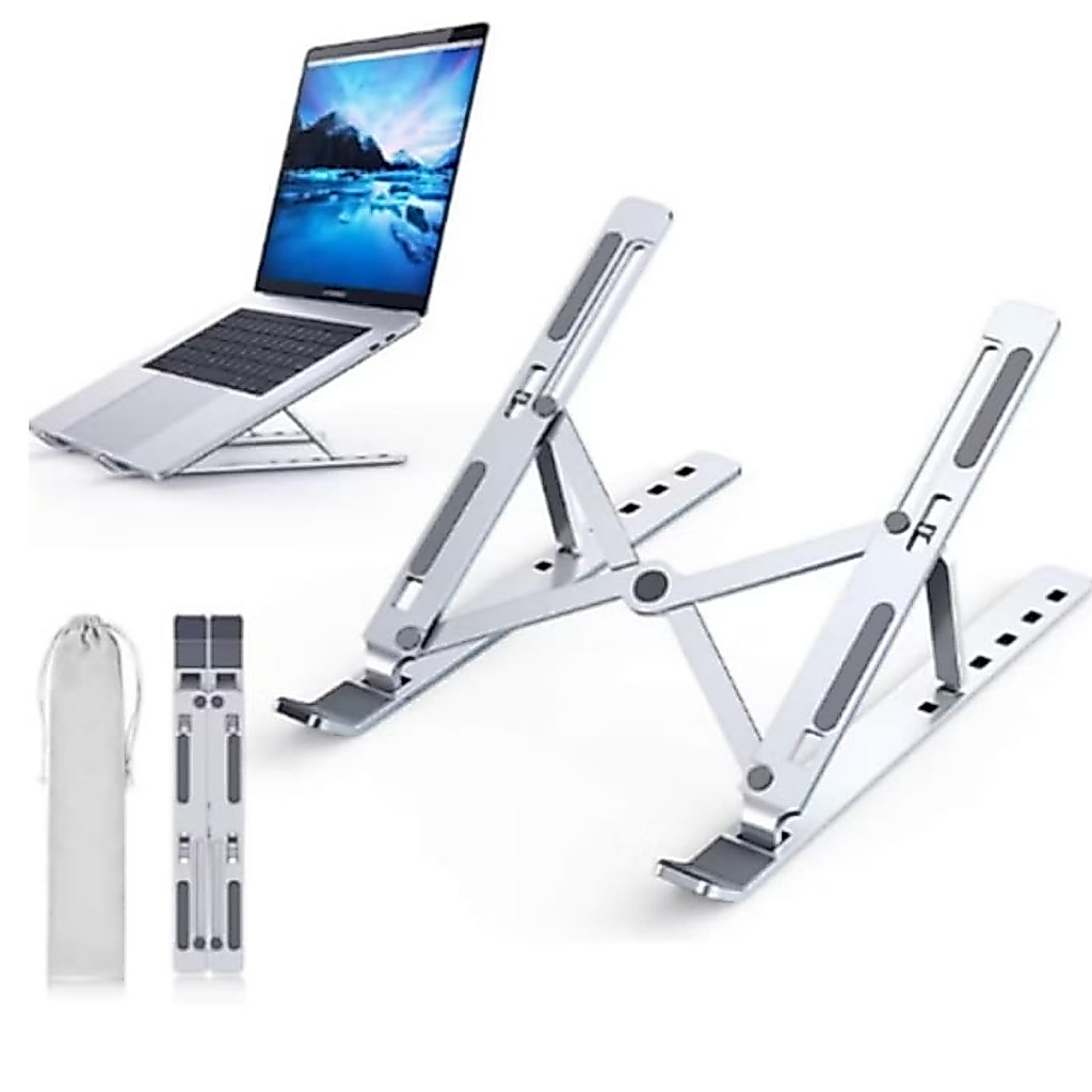 Suporte p/ Notebook Dobrável de Ferro / plástico– Ergonômico, Ajustável, Portátil e Super Resistente