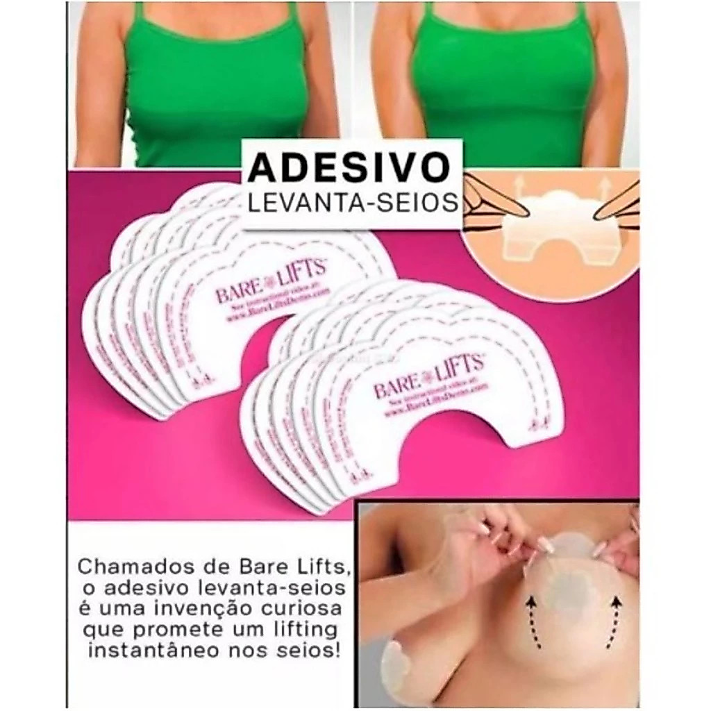 Kit Adesivo Sutia Adesivo Invisível Levanta Seios /peitos Bare Lifts/fita adesiva invisível elevador de peito