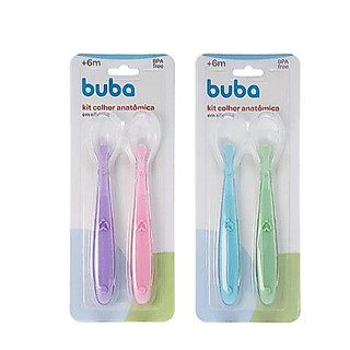 KIT 2 Colher Anatômica para Introdução Alimentar em Silicone Buba