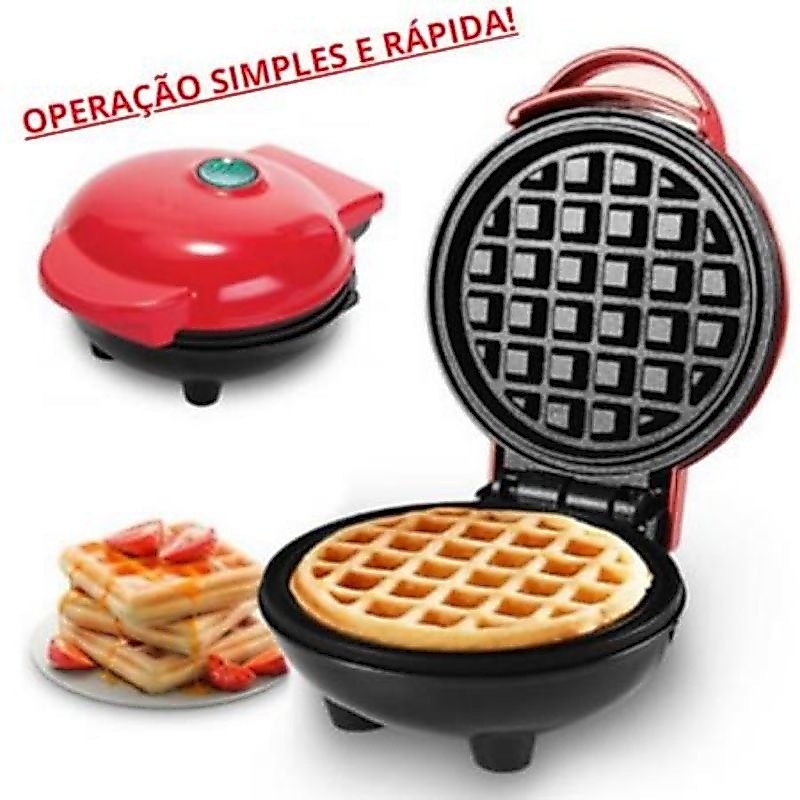 Mini Máquina De Waffles Elétricas Portáteis Antiaderentes 110V Cozimento Doméstica Compacta